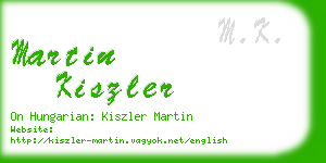 martin kiszler business card